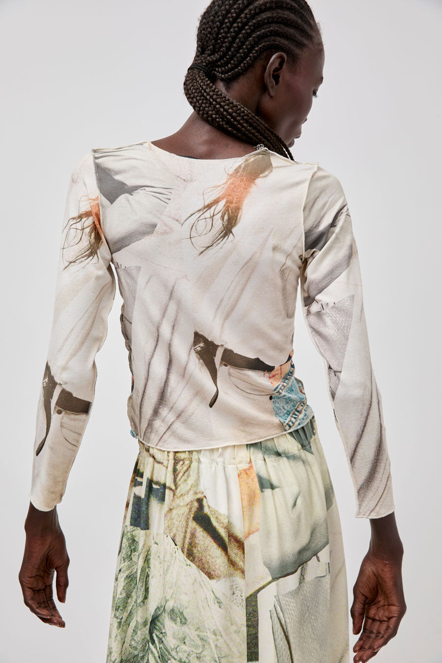 Vladimir Karaleev Long Sleeve Top in Abstract Print