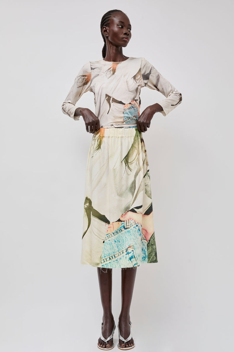 Vladimir Karaleev Long Sleeve Top in Abstract Print