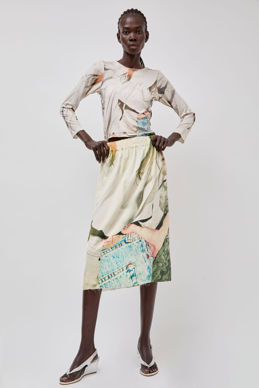 Vladimir Karaleev Skirt in Abstract Print