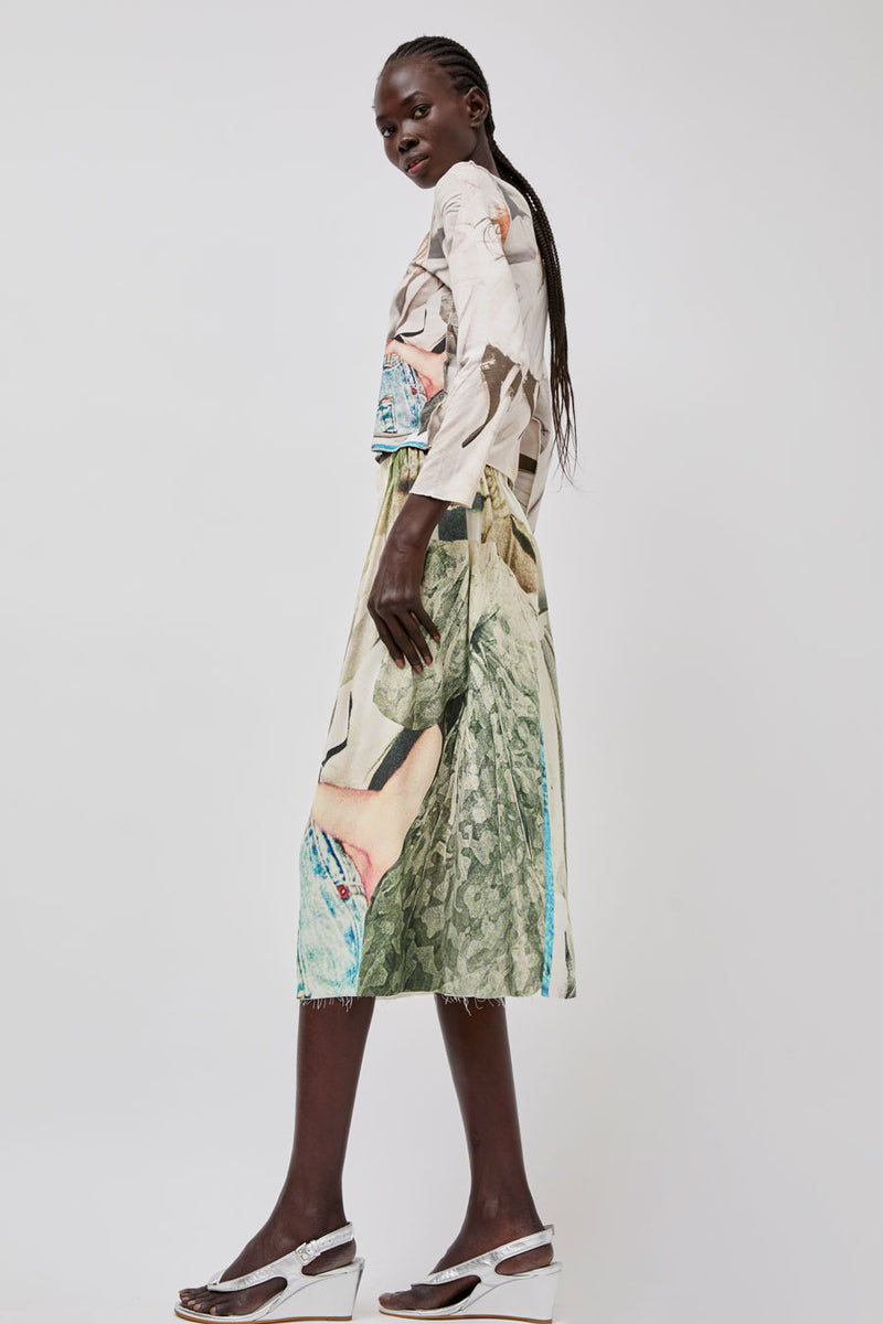 Vladimir Karaleev Skirt in Abstract Print