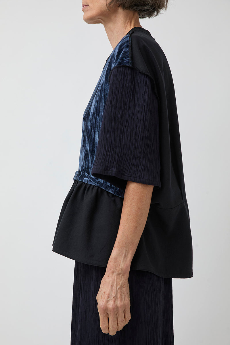 Vladimir Karaleev Abi Top in Black and Navy Mix