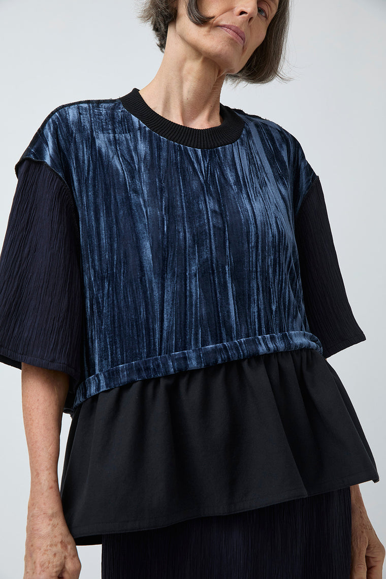Vladimir Karaleev Abi Top in Black and Navy Mix