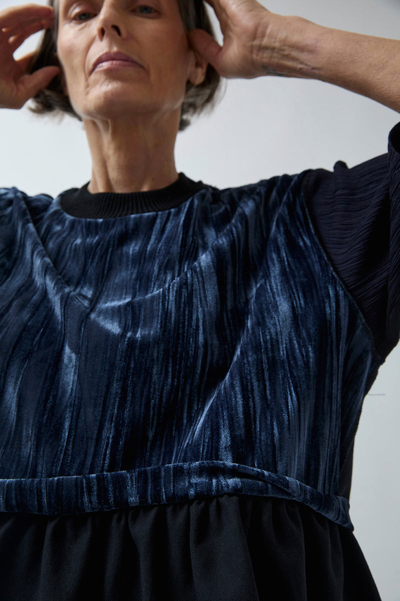 Vladimir Karaleev Abi Top in Black and Navy Mix