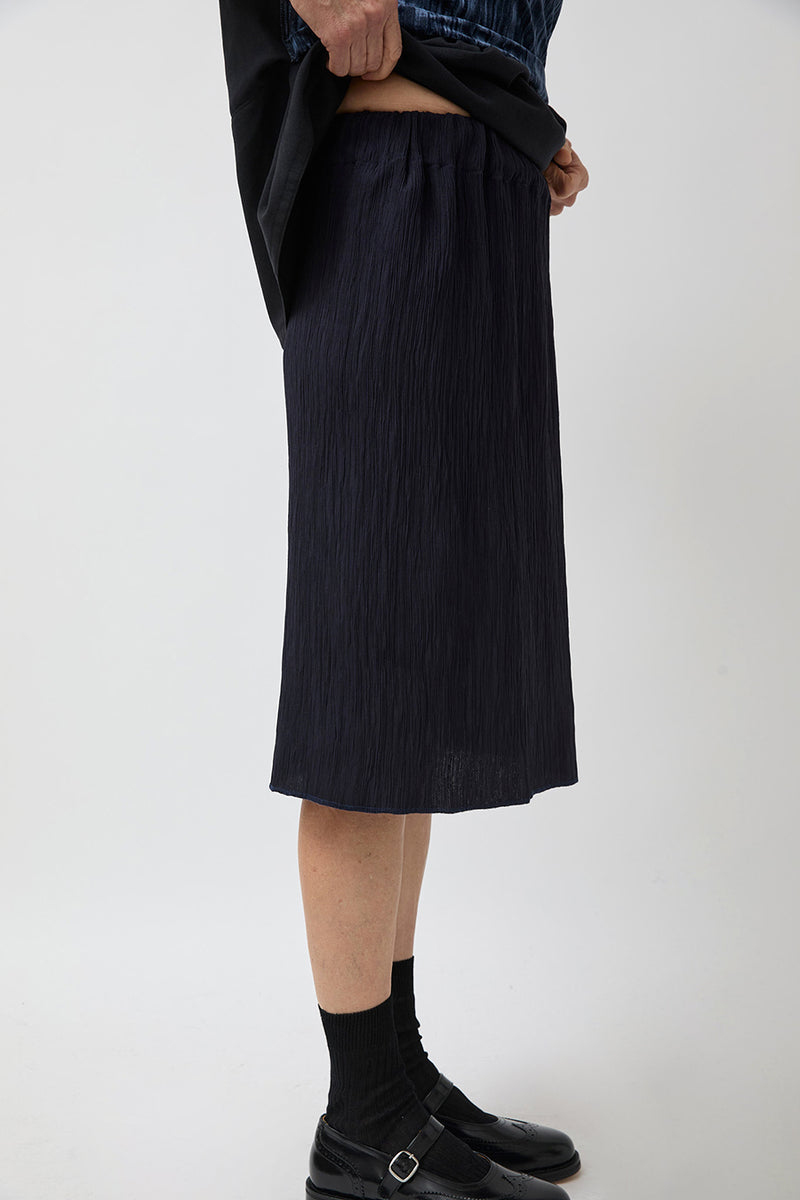 Vladimir Karaleev Pleated Skirt in Navy