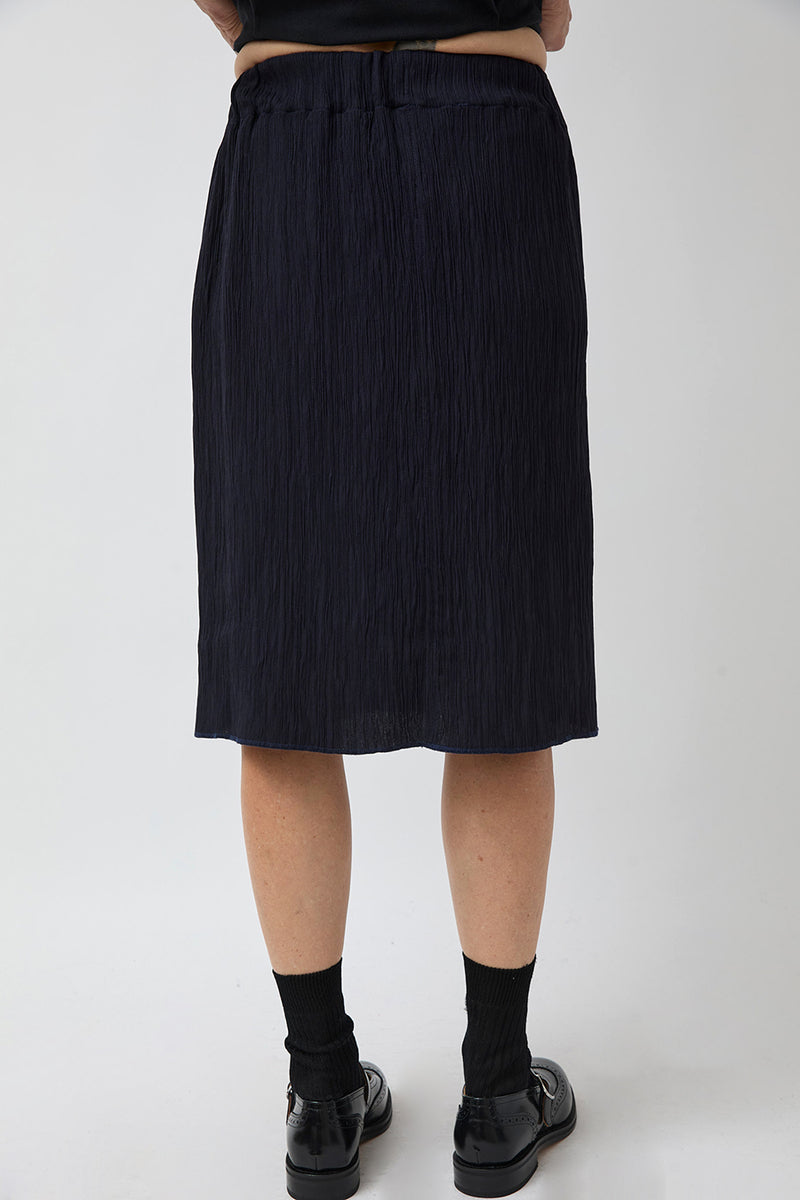 Vladimir Karaleev Pleated Skirt in Navy