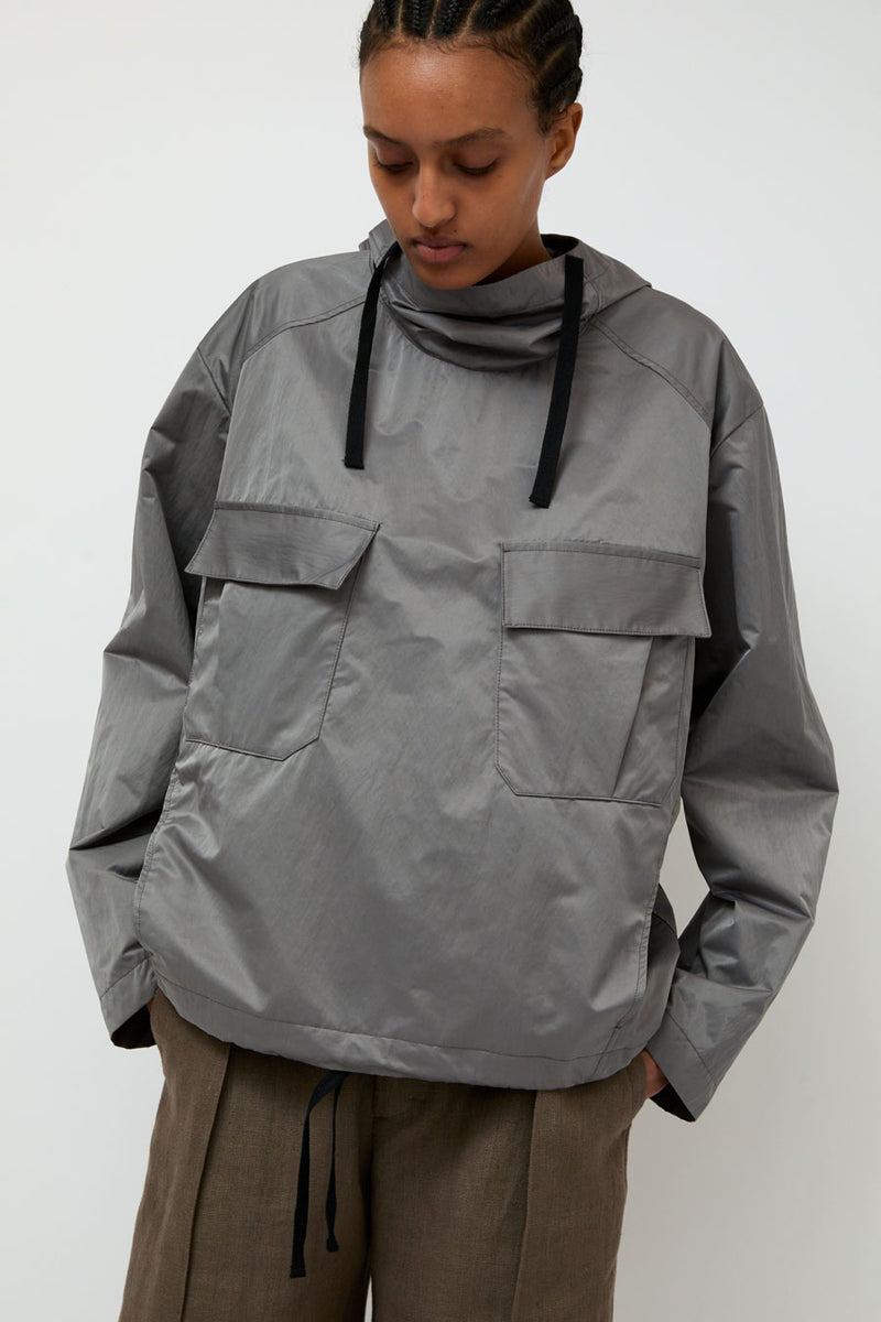 Wanze Hooded Army Smock in Steel Grey