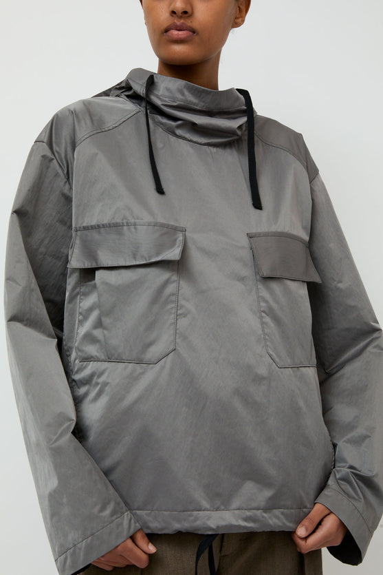 Wanze Hooded Army Smock in Steel Grey