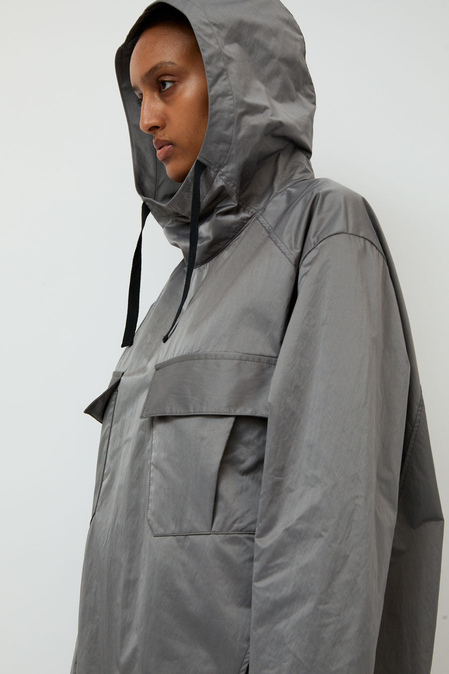 Wanze Hooded Army Smock in Steel Grey