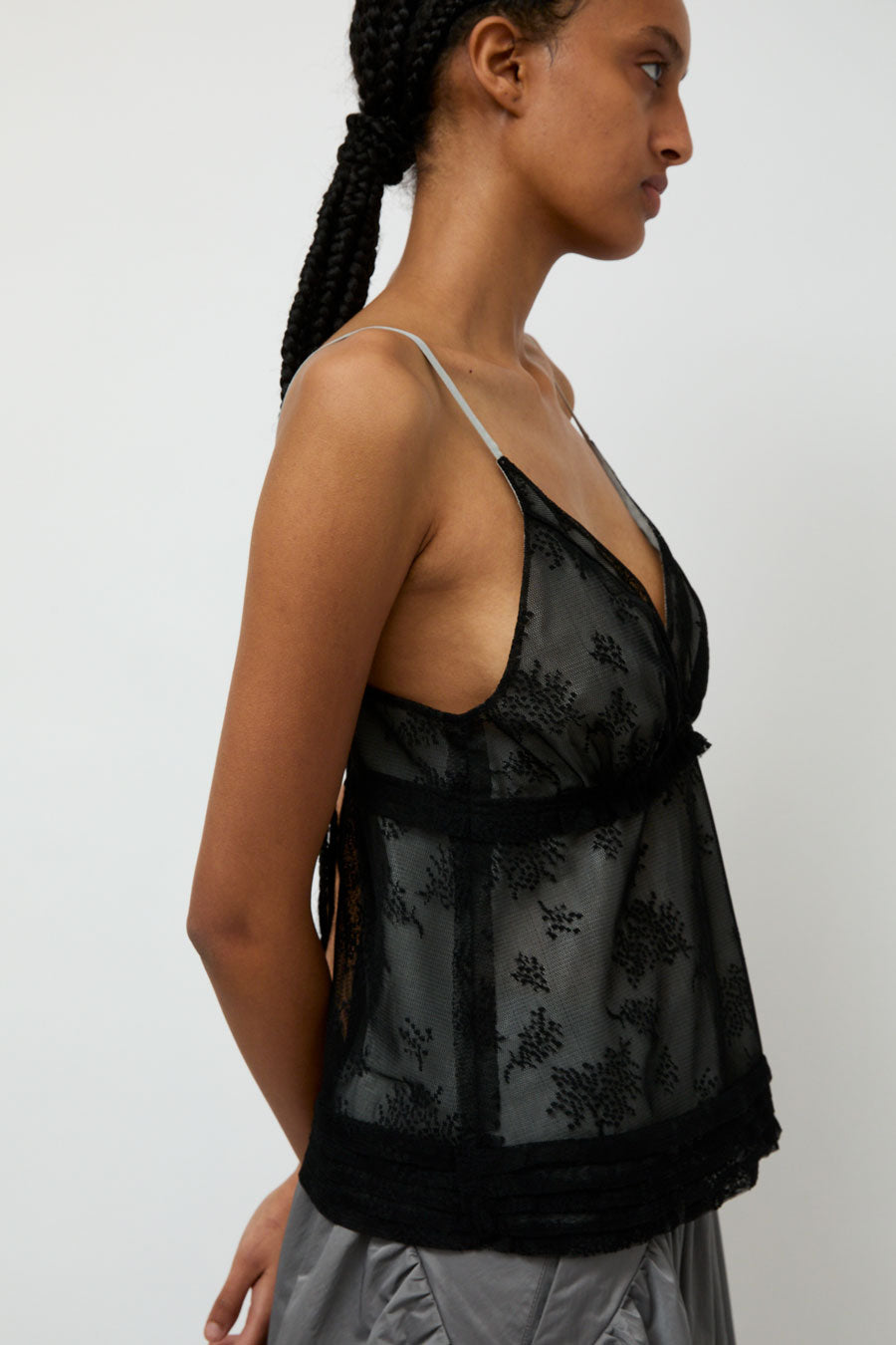 Wanze V Neck Camisole Tank in Black