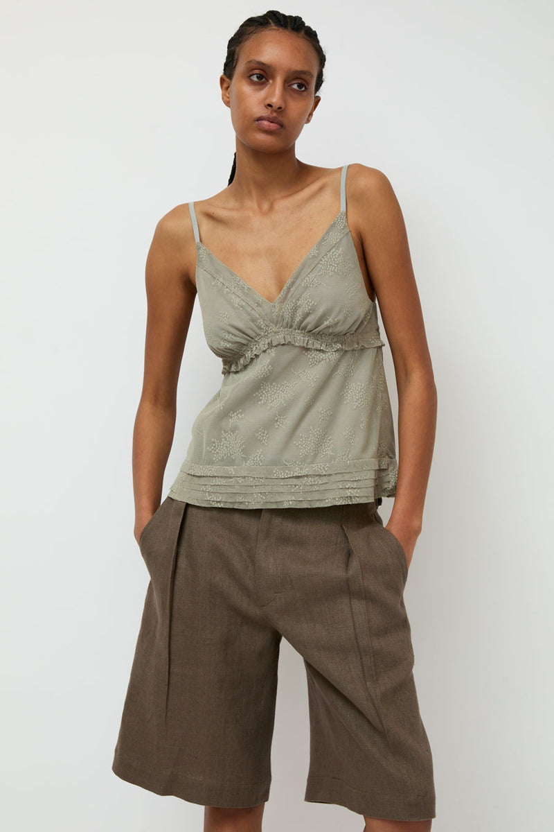 Wanze V Neck Camisole Tank in Jade