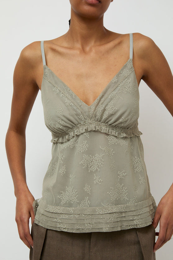 Wanze V Neck Camisole Tank in Jade