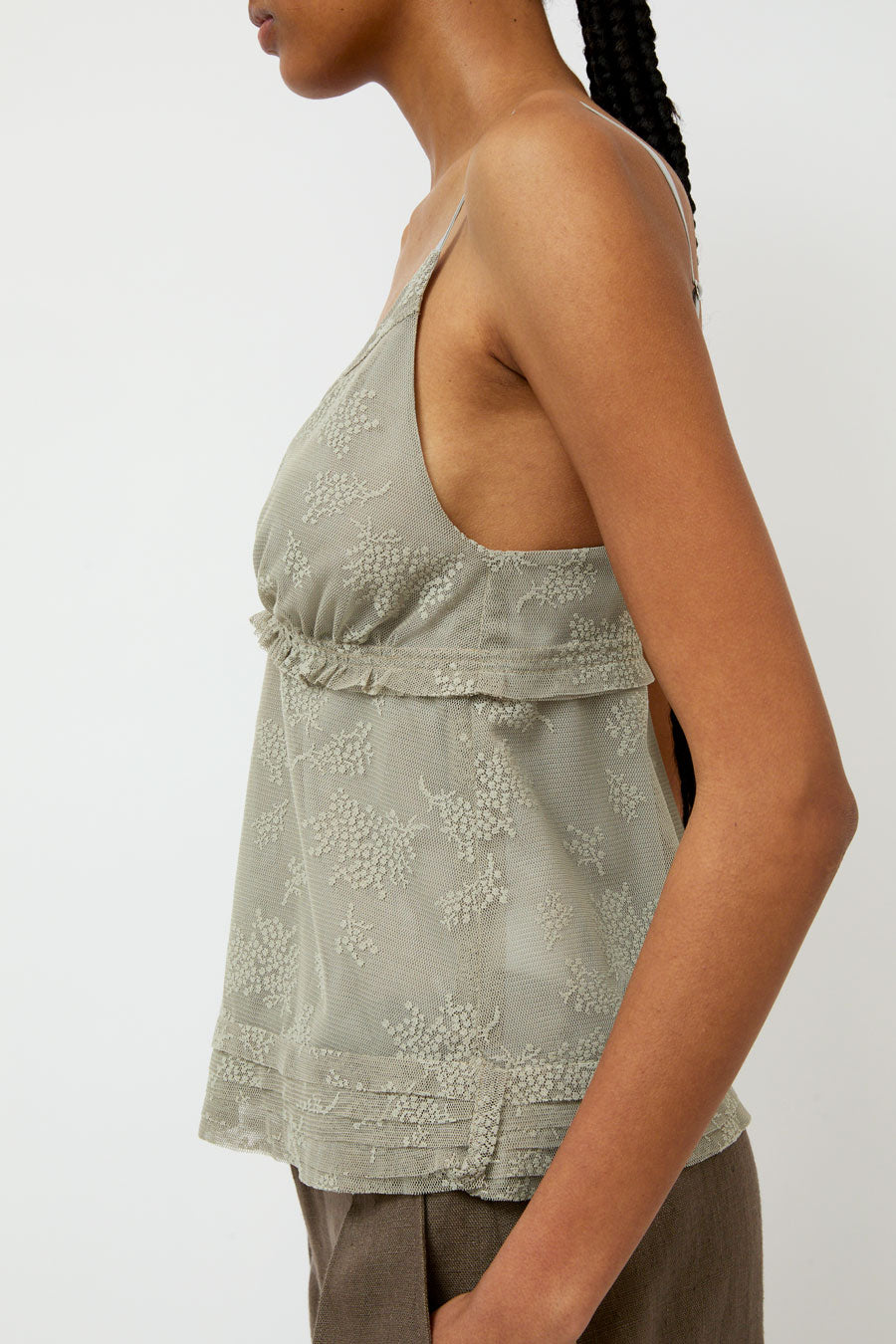 Wanze V Neck Camisole Tank in Jade