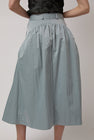 Wanze Long Gathered Skirt in Silver Blue