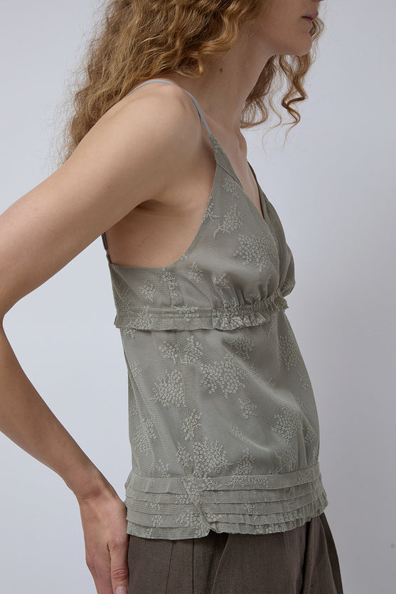 Wanze V Neck Camisole Tank in Jade