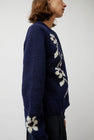 YMC Atomic Flower Cardigan in Navy