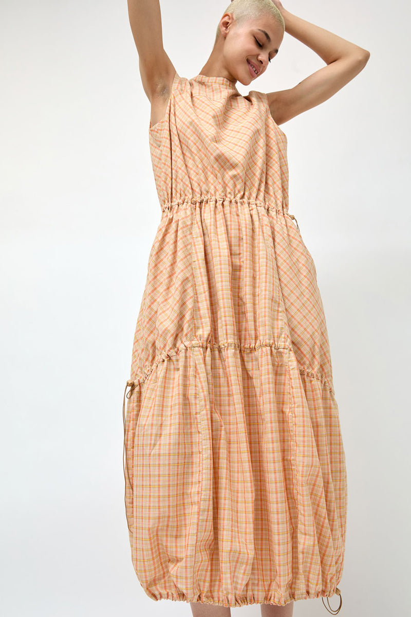 YMC Carter Sleeveless Dress in Pink Check