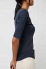 YMC Charlotte Short Sleeve Top in Navy