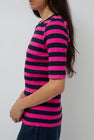 YMC Charlotte Short Sleeve Top in Pink and Navy