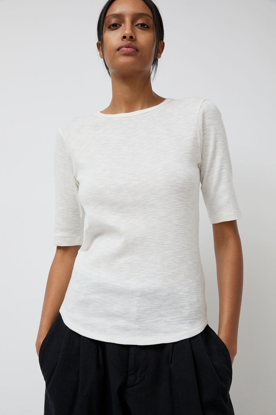 YMC Charlotte Short Sleeve Top in White