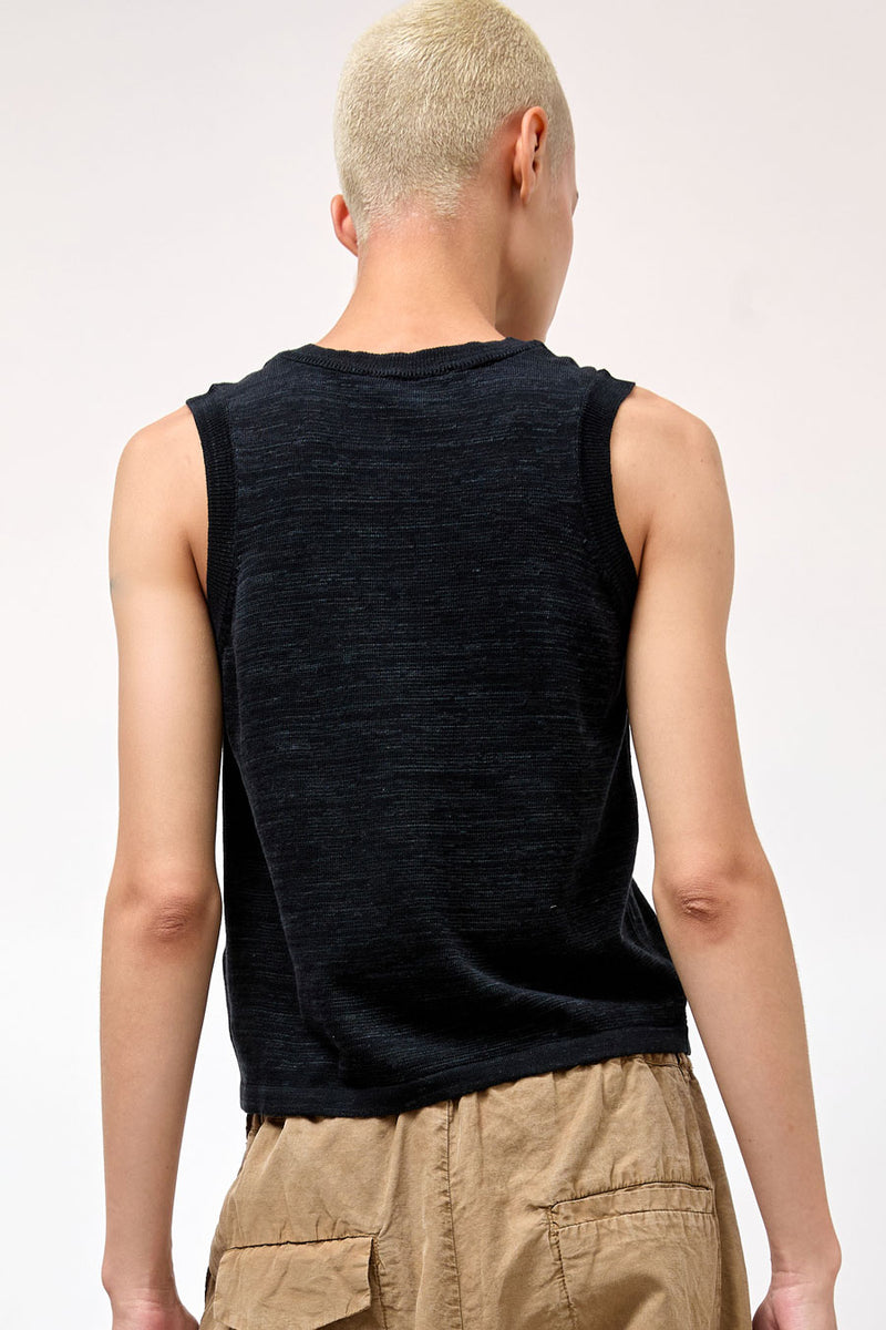 YMC Dot Knit Vest in Black Marl