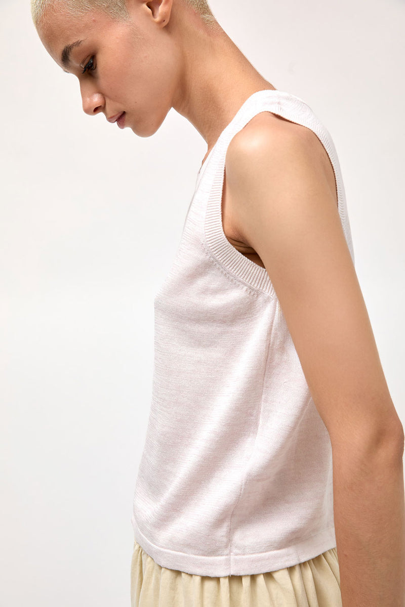 YMC Dot Knit Vest in Pink Marl