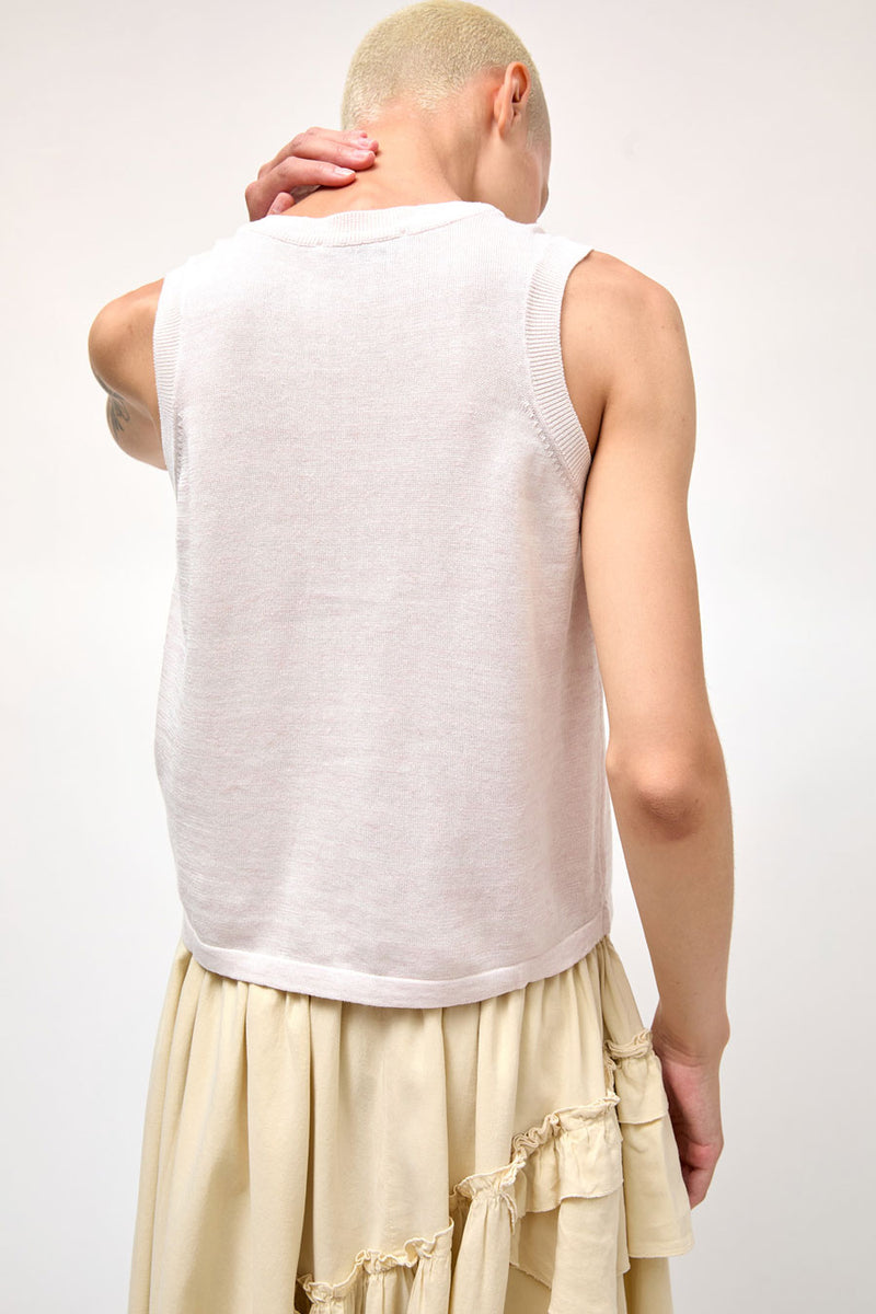 YMC Dot Knit Vest in Pink Marl