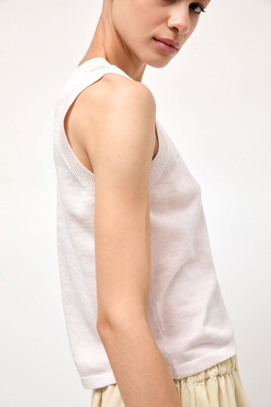 YMC Dot Knit Vest in Pink Marl