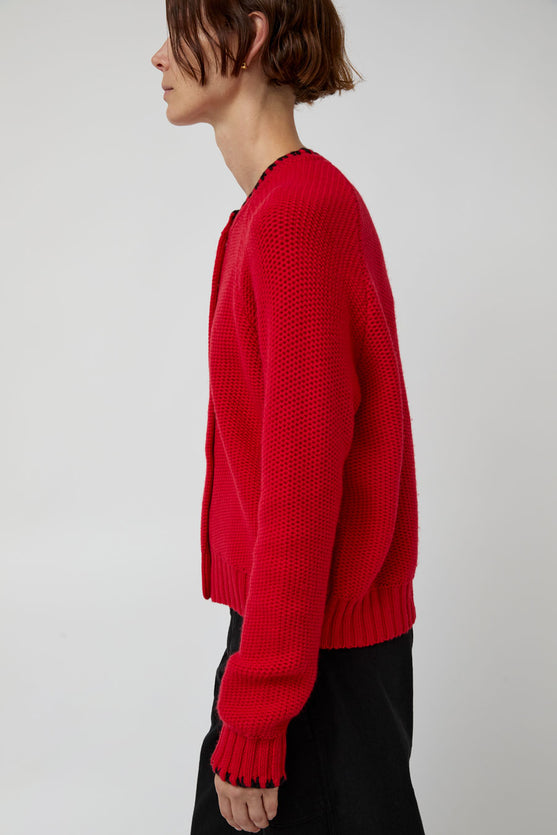 YMC Lotus Cardigan in Red
