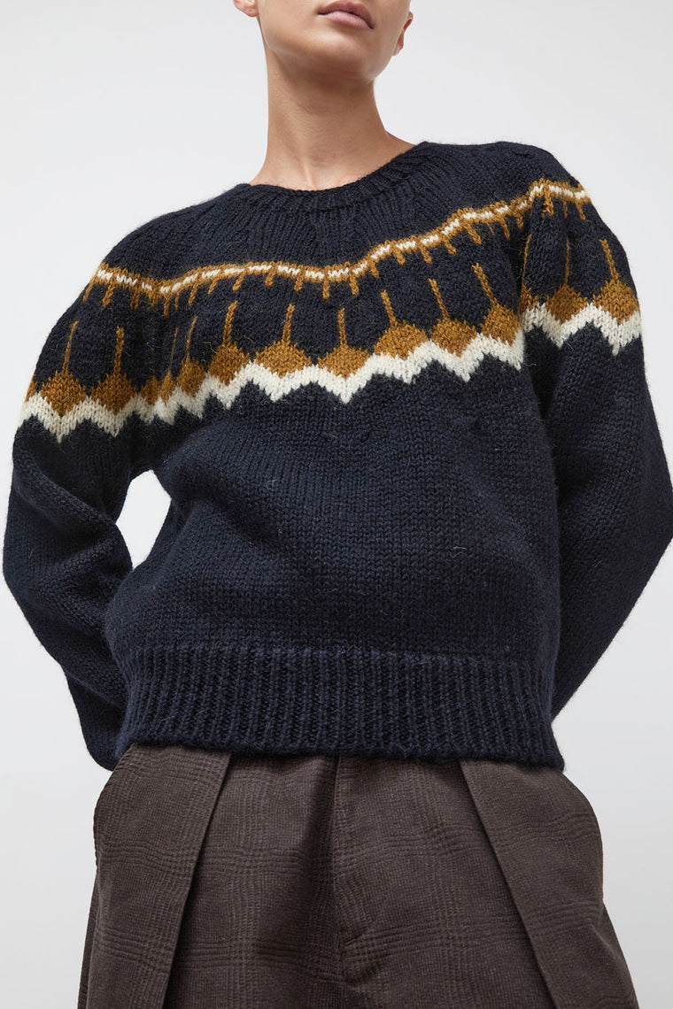YMC Mini Jeepster Knit in Navy Multi
