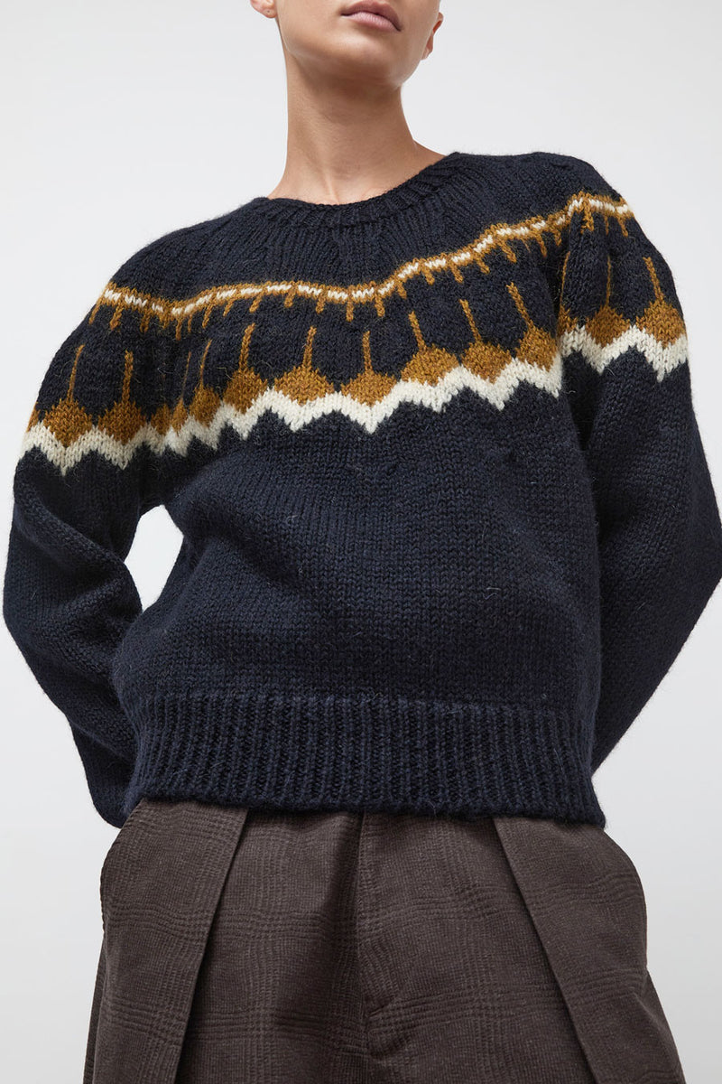 YMC Mini Jeepster Knit in Navy Multi