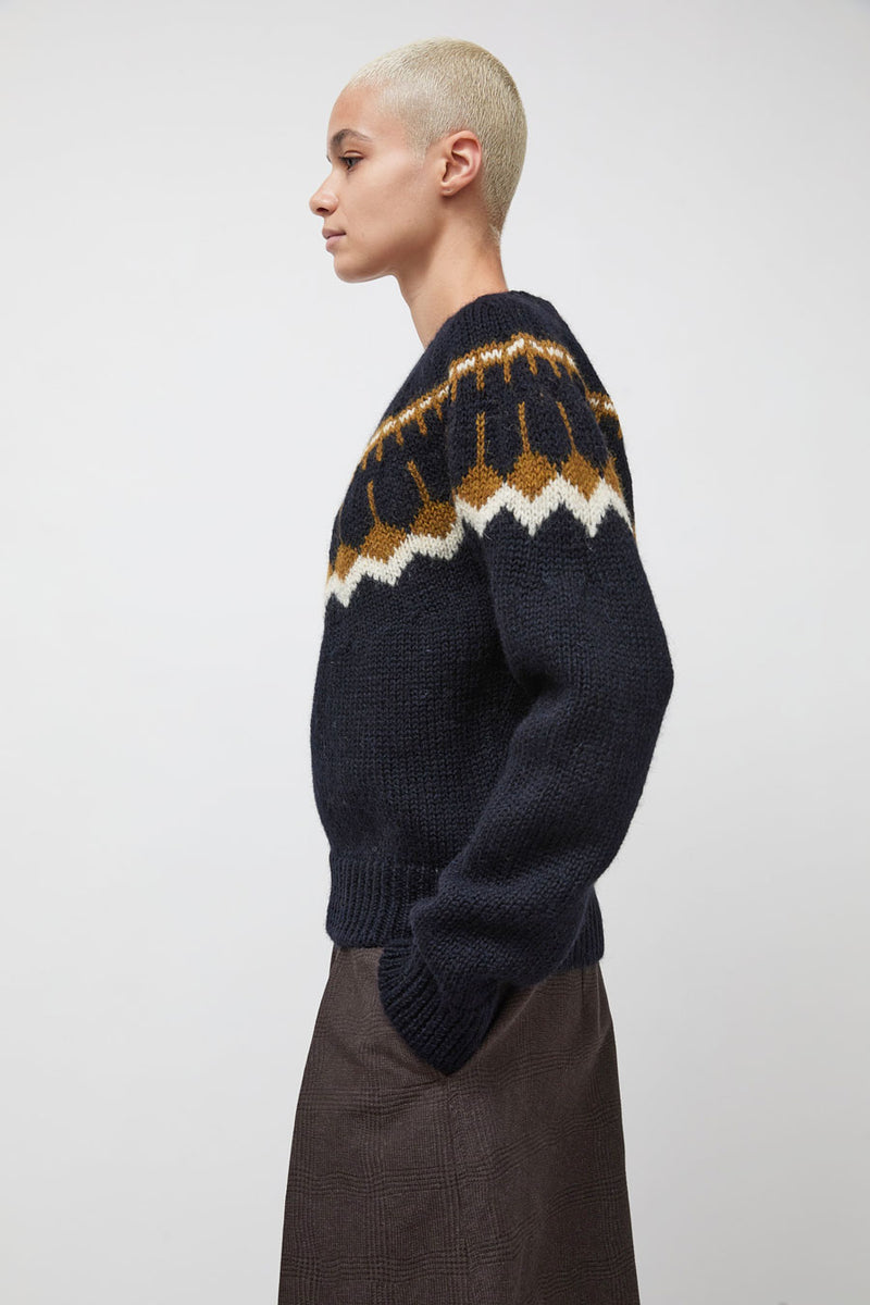 YMC Mini Jeepster Knit in Navy Multi