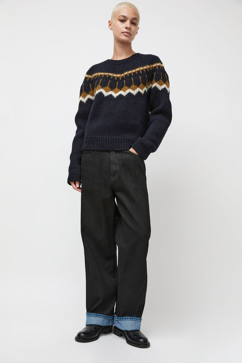YMC Mini Jeepster Knit in Navy Multi