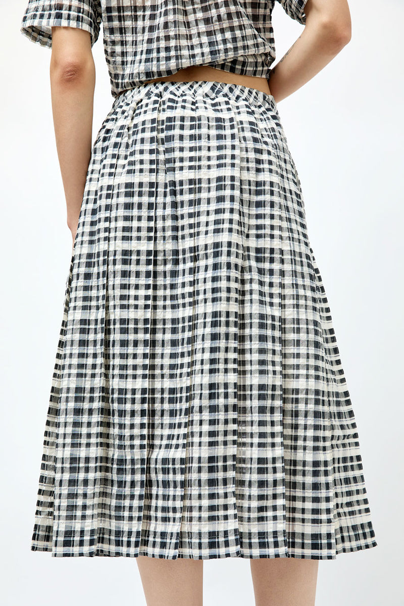 YMC Rosetta Skirt in Charcoal and Off White