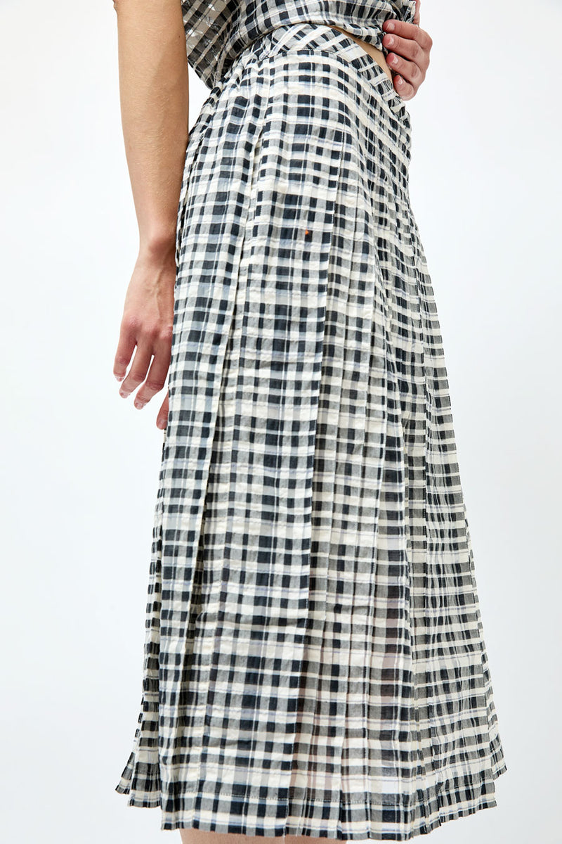 YMC Rosetta Skirt in Charcoal and Off White