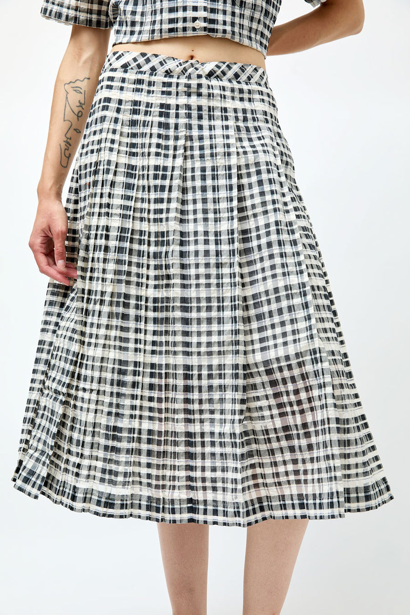 YMC Rosetta Skirt in Charcoal and Off White