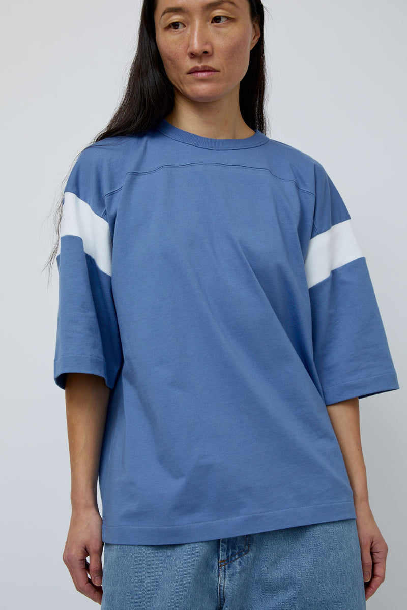 YMC Skate T-Shirt in Blue and White