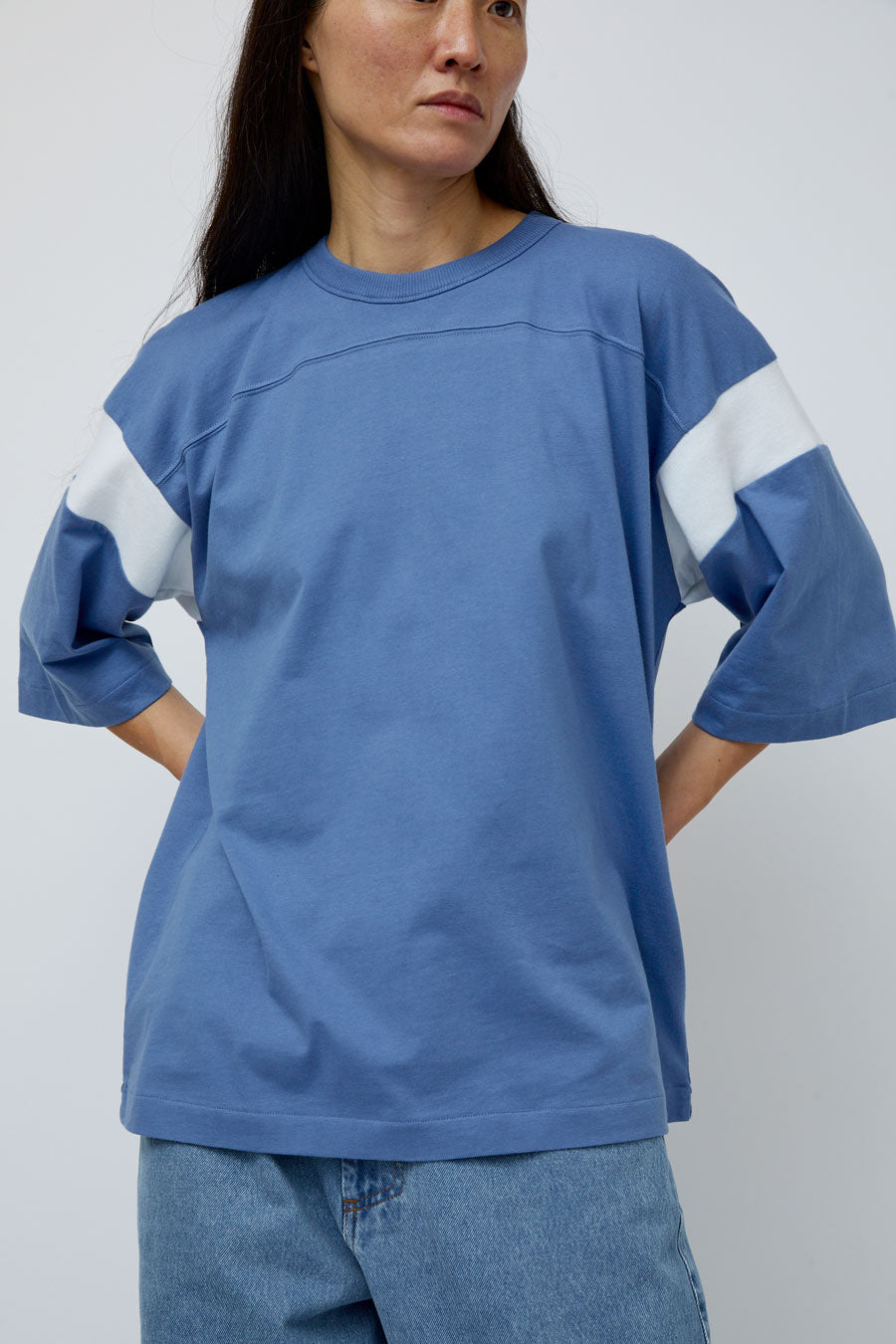 YMC Skate T-Shirt in Blue and White