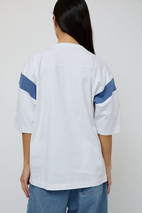 YMC Skate T-Shirt in White and Blue