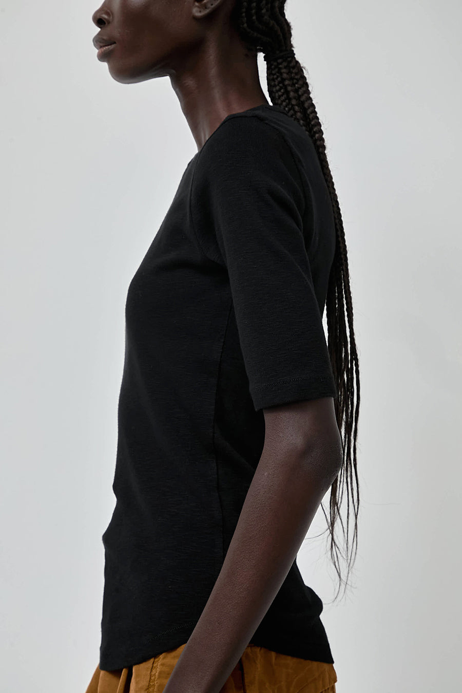 YMC Charlotte Short Sleeve Top in Black