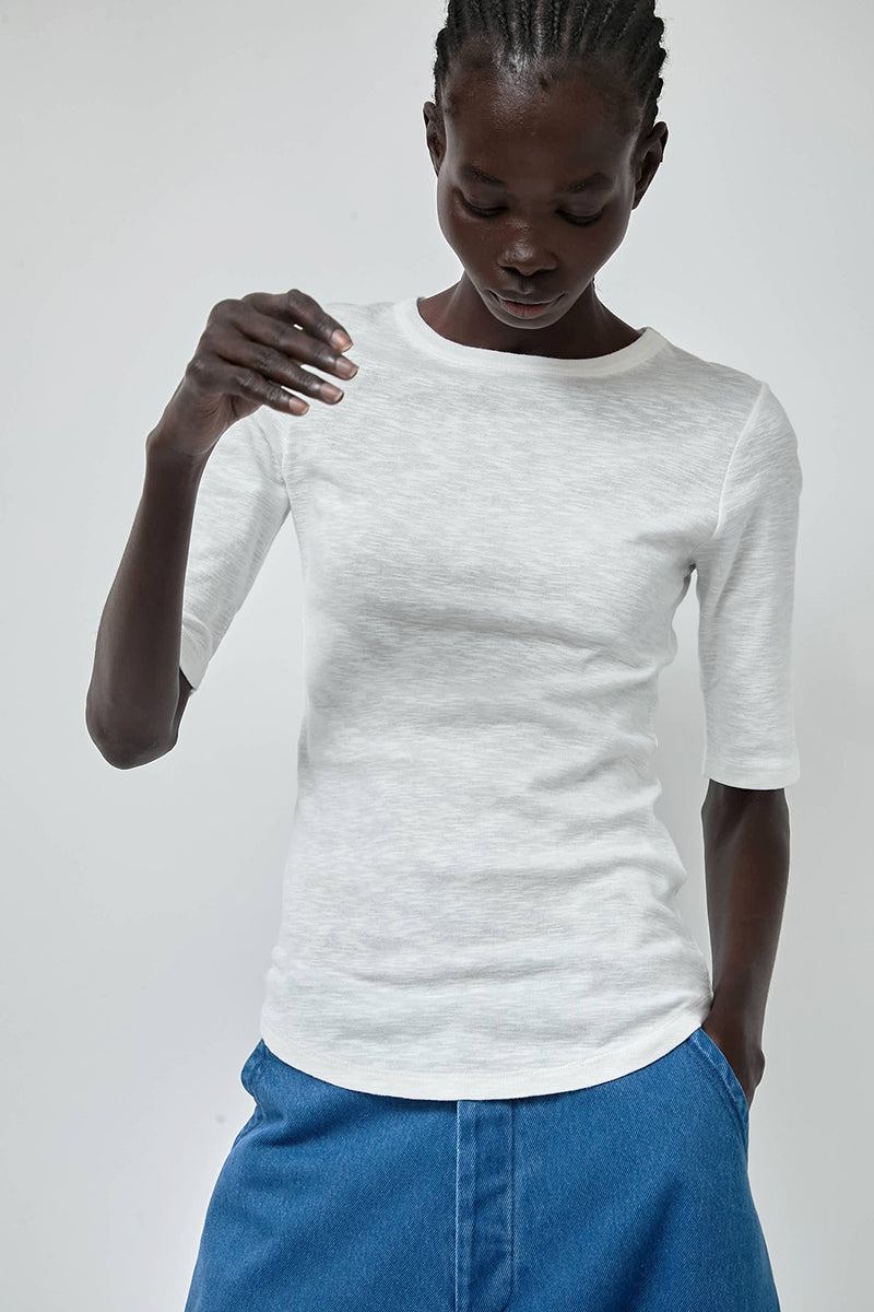 YMC Charlotte Short Sleeve Top in White