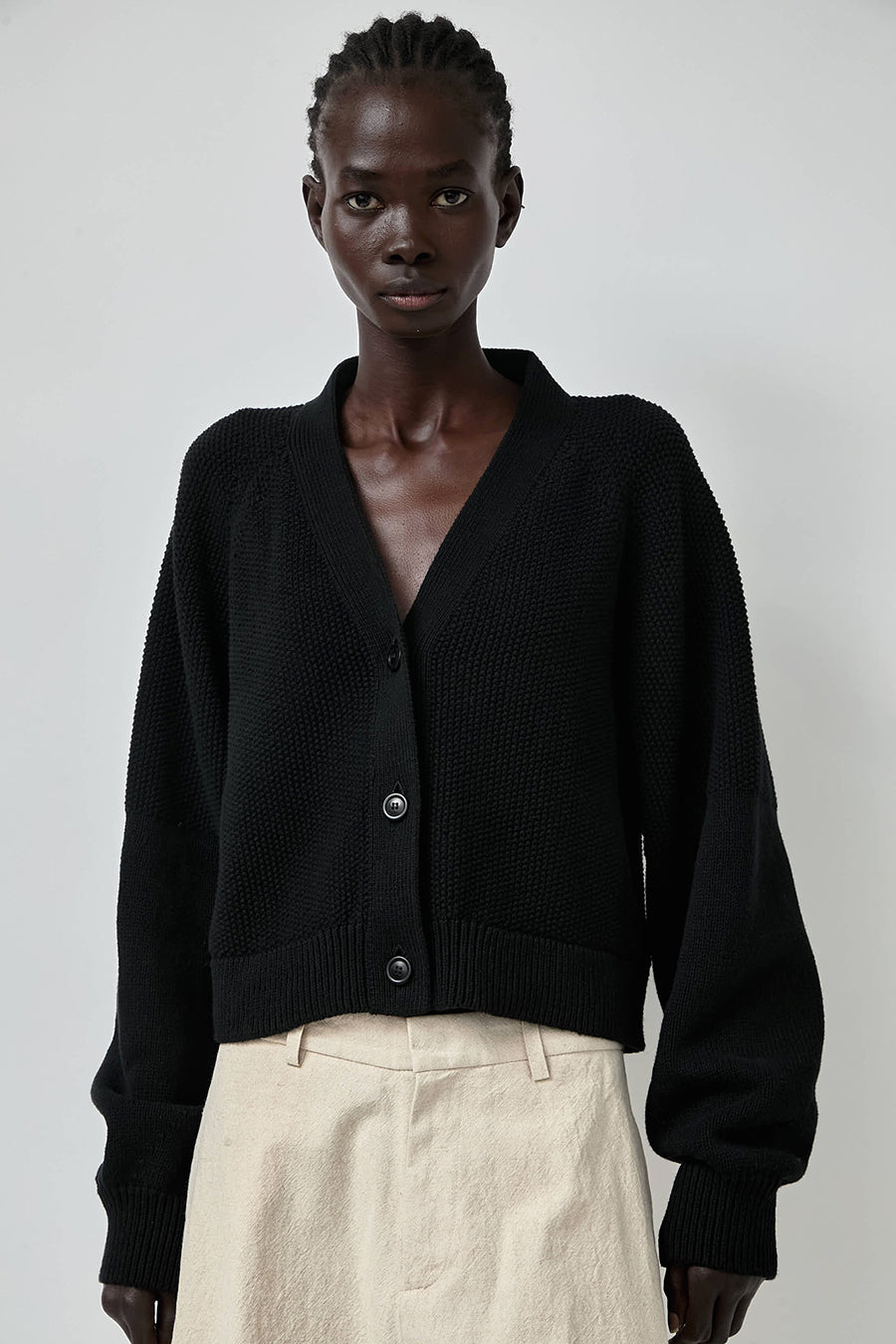 YMC Computer Cardigan in Black