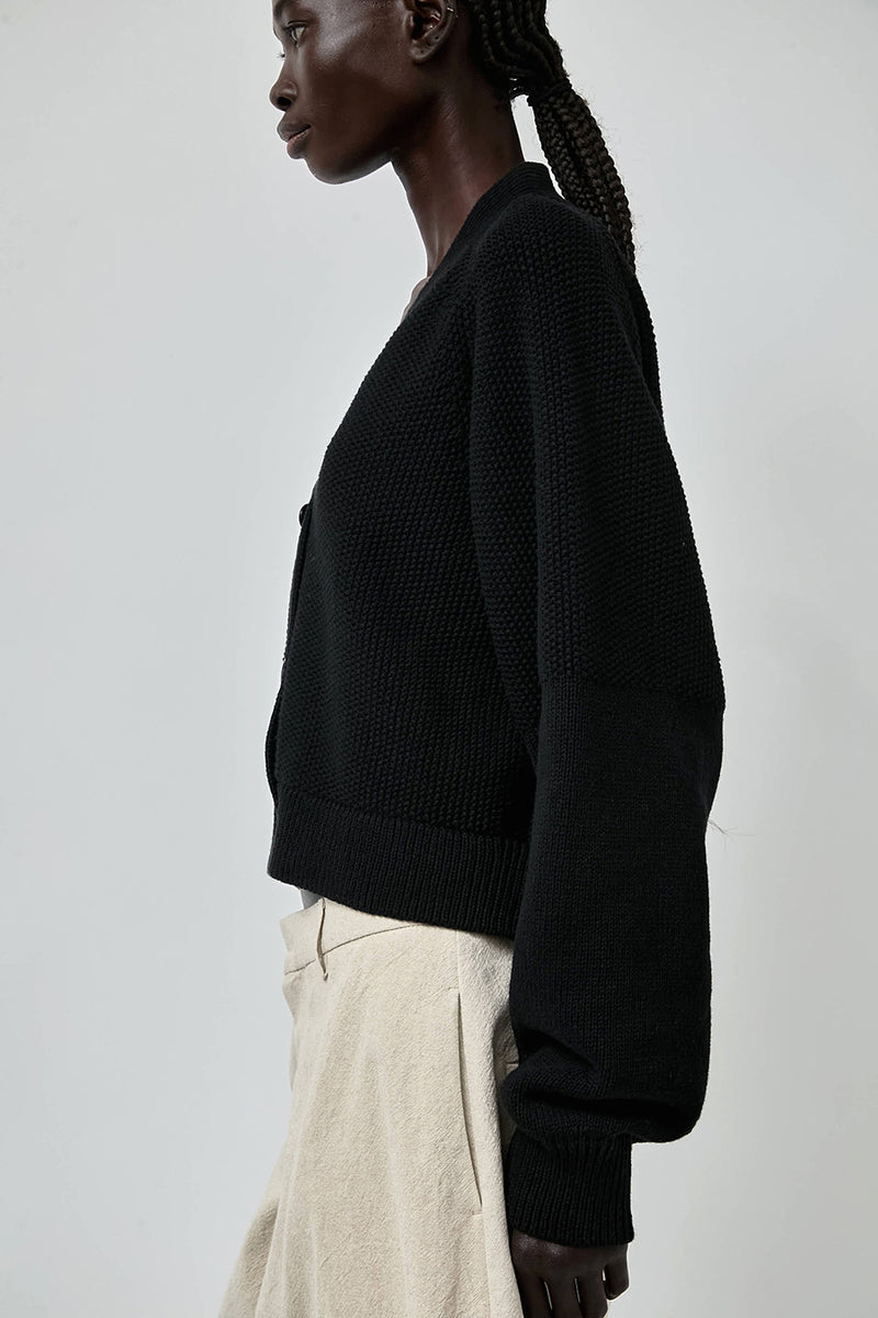 YMC Computer Cardigan in Black