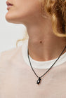 YVMIN Mini Flocked Bear Necklace in Black