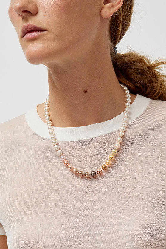 YVMIN Multi Colored Pearl Necklace in Multi No.6 Store