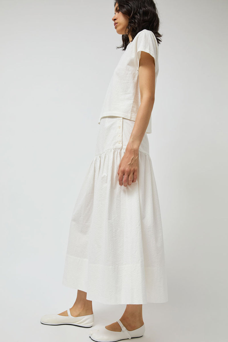 Zii Ropa Beatrice Skirt in White Seersucker