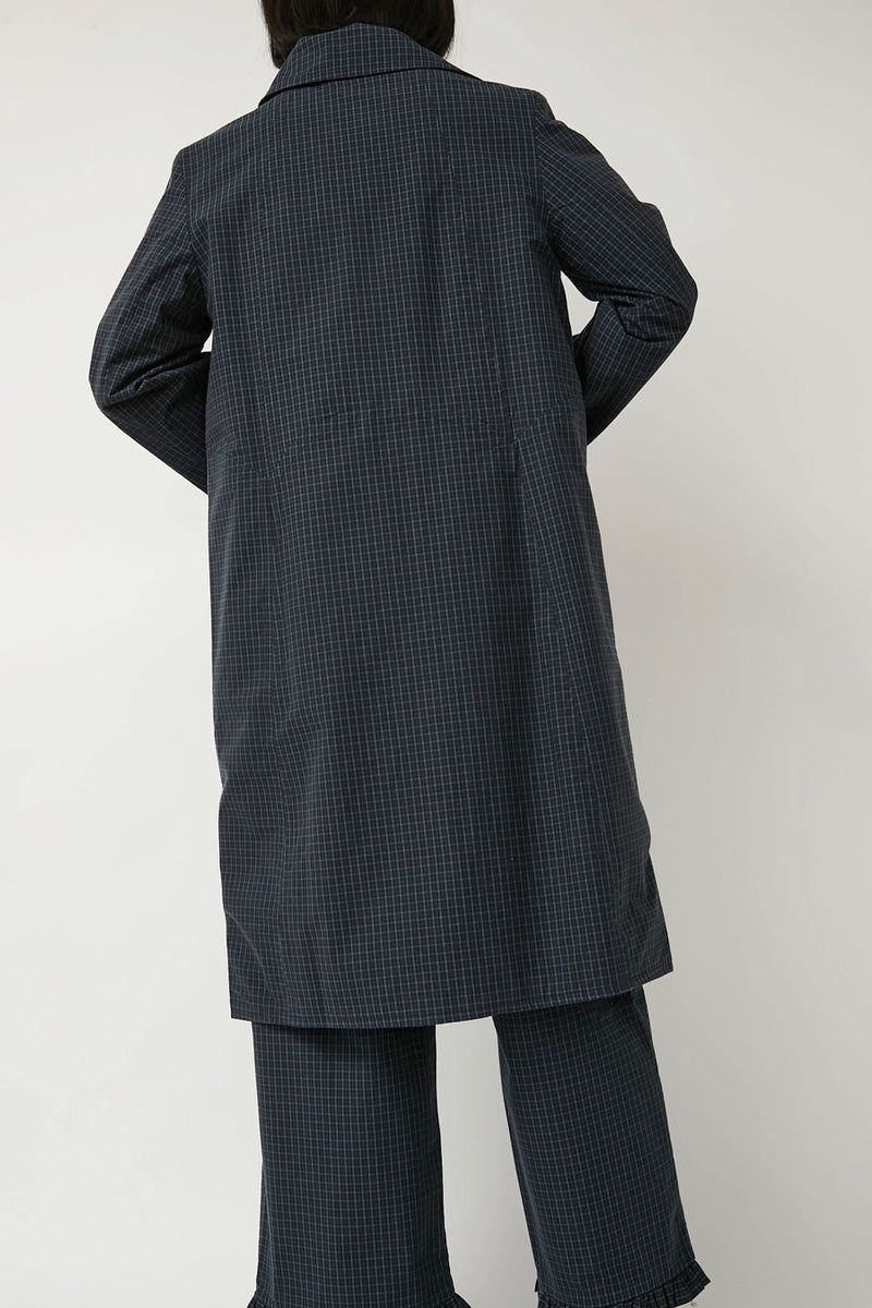 Zii Ropa Betty Coat in Navy Plaid