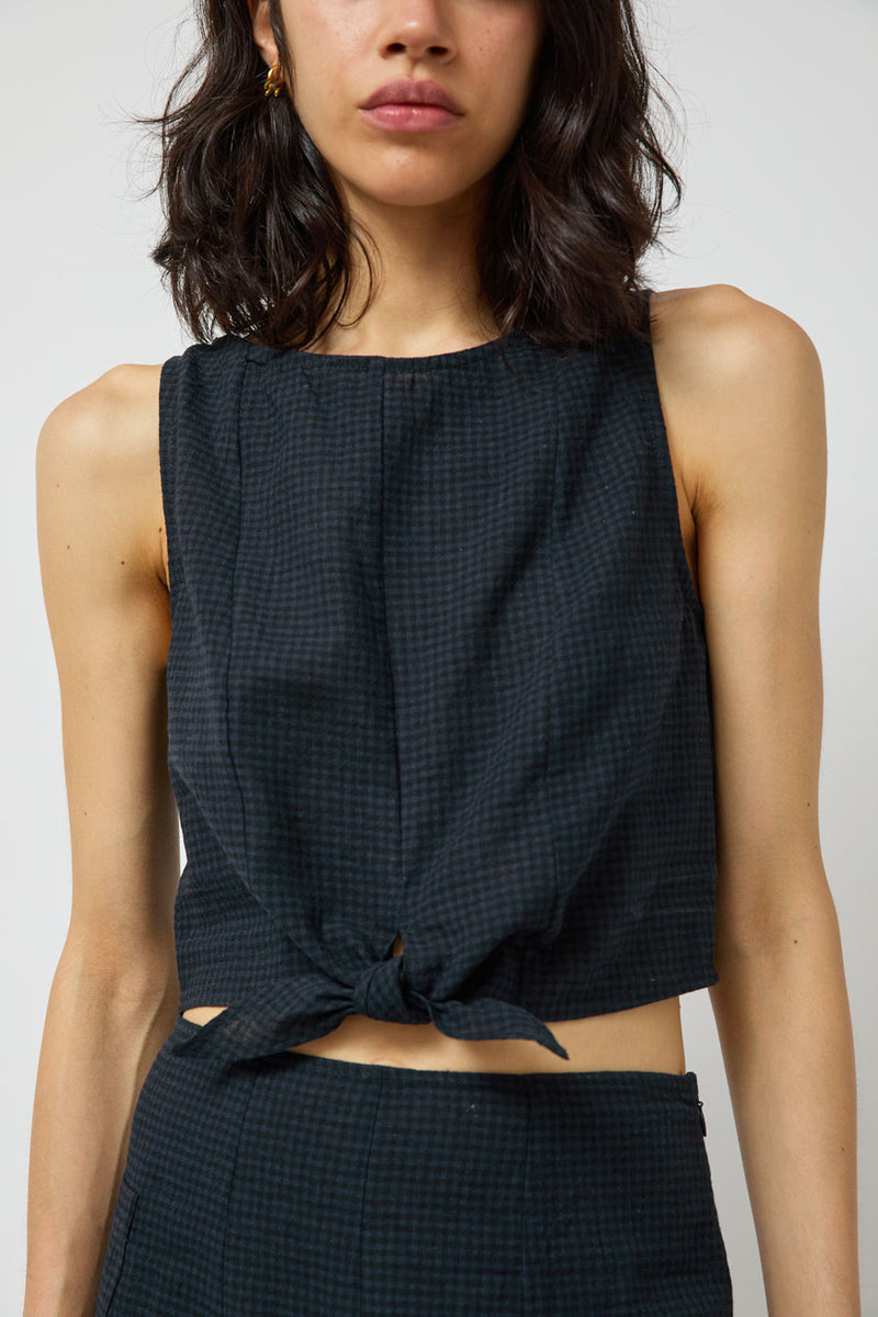 Zii Ropa Claude Top in Midnight Checkered