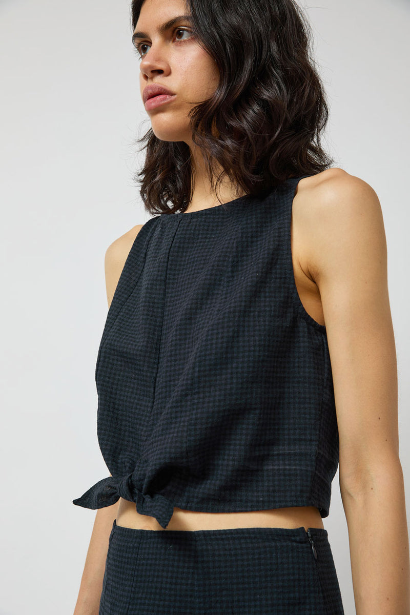 Zii Ropa Claude Top in Midnight Checkered