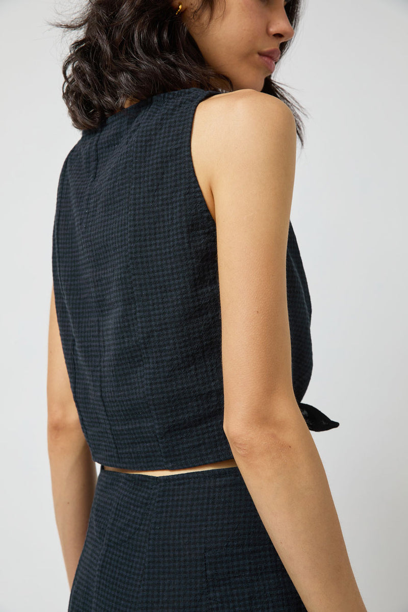 Zii Ropa Claude Top in Midnight Checkered