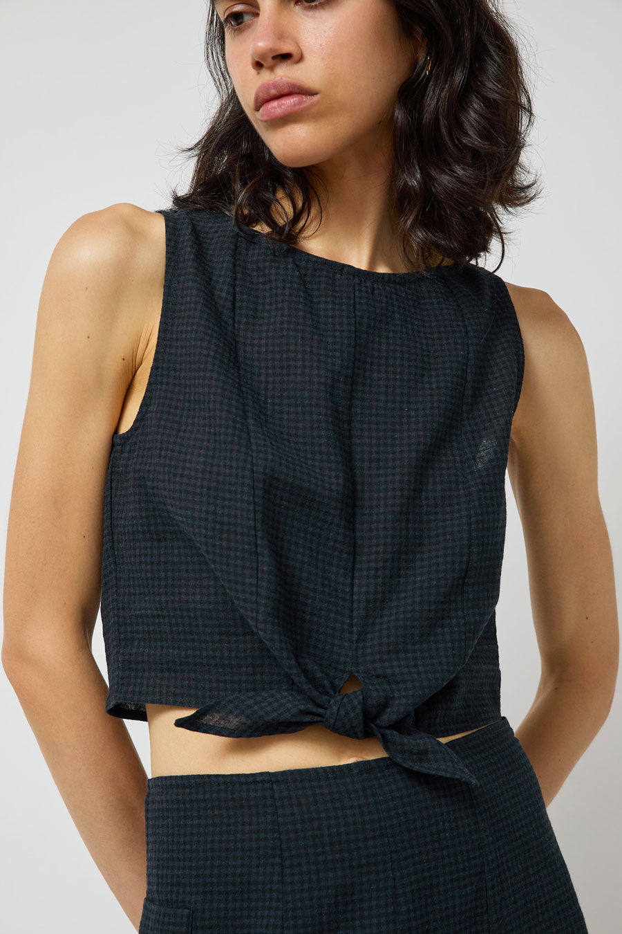 Zii Ropa Claude Top in Midnight Checkered